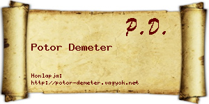 Potor Demeter névjegykártya